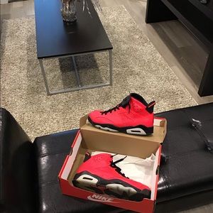 Red air Jordan 6 sneakers